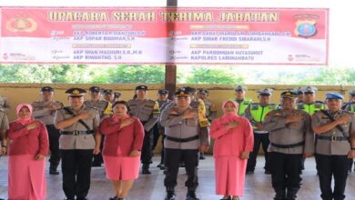 upacara sertijab polres labuhanbatu
