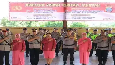 upacara sertijab polres labuhanbatu