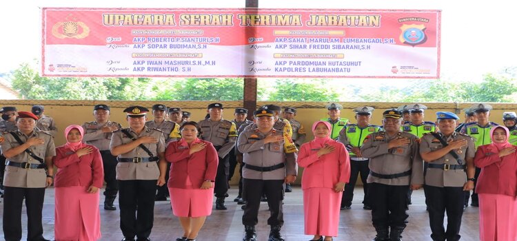 upacara sertijab polres labuhanbatu