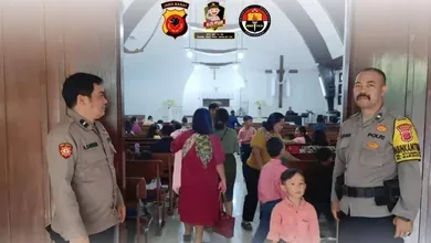 Ratusan Personel Polres Sukabumi Kota  Amankan Peringatan Hari Kenaikan Isa Al Masih