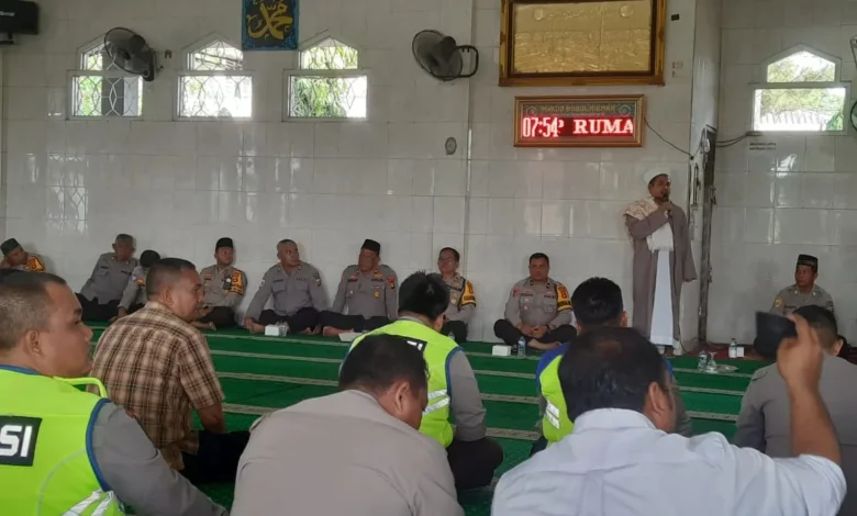 Kapolsek Tanjung Raja dan Anggota Mengikuti Giat Binrohtal Polres Ogan Ilir