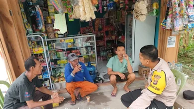jelang pilkada rantau alai 2024, polsek rantau alai laksanakan sambang ke desa binaanya guna sampaikan himbauan tentang bahaya narkoba