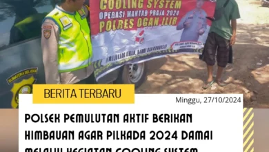 Polsek Pemulutan Aktif Berikan Himbauan Agar Pilkada 2024 Damai Melalui Kegiatan Cooling System