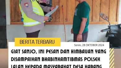 Giat Sanjo, Ini Pesan dan Himbauan yang Disampaikan Bhabinkamtibmas Polsek Lalan Kepada Masyarakat Desa Karang Rejo