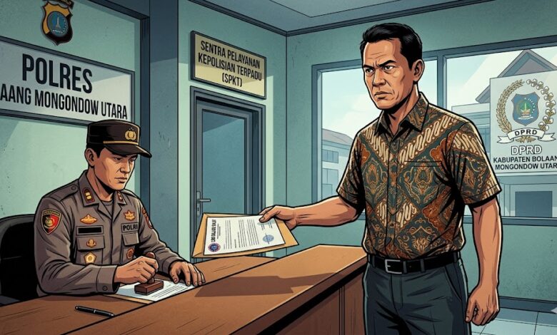 Viral! Ketua LSM Galaksi Sulut laporkan anggota DPRD PDIP Bolmut ke Polres atas dugaan penghinaan di grup WhatsApp. Kasus 242 anggota grup kini dalam penyidikan.