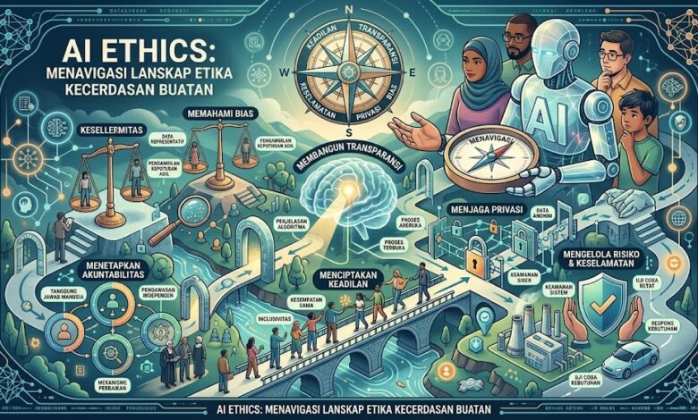 AI Ethics menjadi fokus utama dalam pengembangan kecerdasan buatan yang bertanggung jawab. Temukan prinsip etika AI, tantangan bias algoritma, dan framework regulasi global.