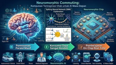 Neuromorphic Computing mengadopsi arsitektur otak manusia untuk menciptakan AI yang lebih efisien dan adaptif. Jelajahi chip neuromorfik dan aplikasi brain-inspired computing.