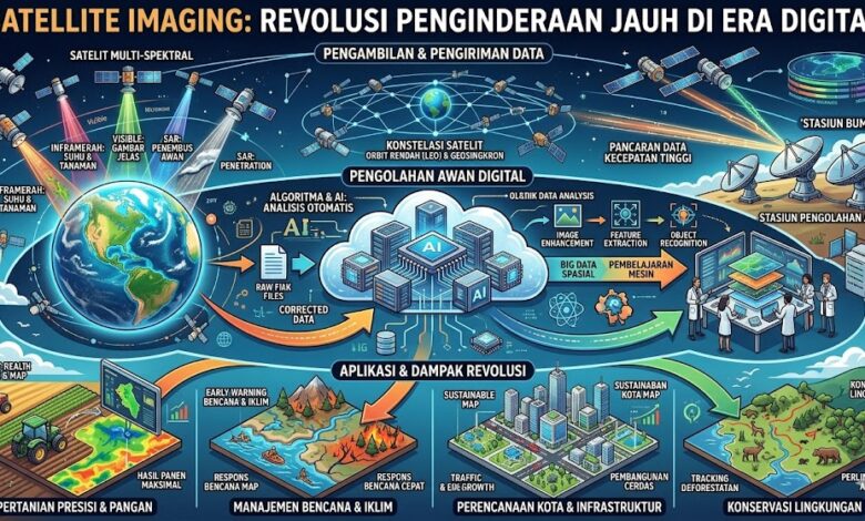 Satellite Imaging merevolusi cara kita memantau Bumi dengan resolusi tinggi untuk pertanian, klimatologi, dan keamanan. Temukan teknologi citra satelit terbaru dan aplikasinya.