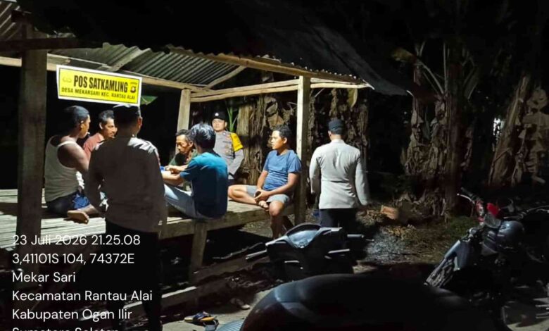 Personel Polsek Rantau Alai Patroli Poskamling, Apresiasi Peran Aktif Masyarakat Jaga Keamanan Lingkungan