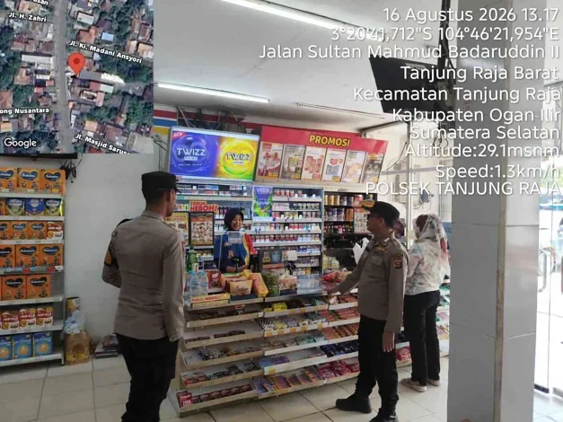 Giat KRYD Siang Hari, Polsek Tanjung Raja Patroli Titik Keramaian Pastikan Wilayah Aman dan Kondusif