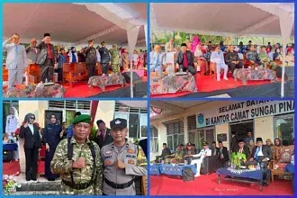 Polsek Tanjung Raja Ikuti dan Amankan Upacara Pengibaran Bendera HUT ke-81 RI di Tiga Kecamatan