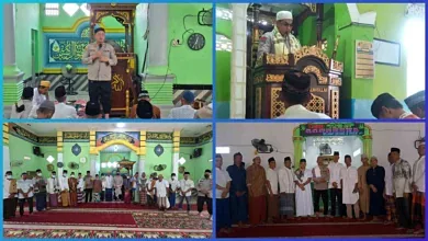 Kapolsek Tanjung Raja Pimpin Pengamanan Masjid dan Jumat Religi serta Pembagian Masker di Empat Titik Lokasi
