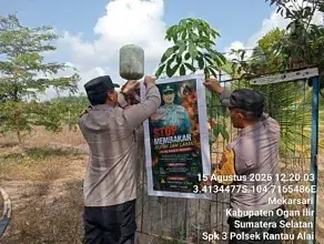 Cegah Karhutla, Polsek Rantau Alai Intensifkan Patroli dan Edukasi di Wilayah Rawan