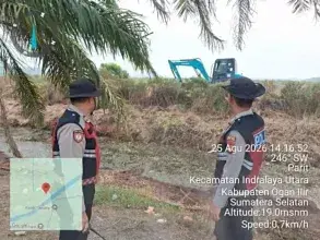 Cegah Karhutla, Sat Samapta Polres Ogan Ilir Intensifkan Patroli di Desa Parit Indralaya Utara