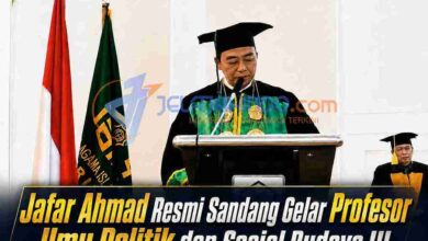 Jafar Ahmad Resmi Jadi Profesor Ilmu Politik dan Sosial Budaya
