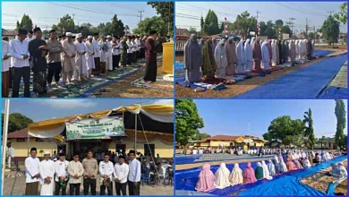 Memohon Hujan dan Lepas Kabut Asap, Polsek Tanjung Raja Gelar Sholat Istisqa Bersama Jajaran Forkopimcam serta Tokoh Masyarakat