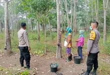 Antisipasi Karhutla, Polsek Rantau Alai Turun Pantau Wilayah Rawan Kebakaran