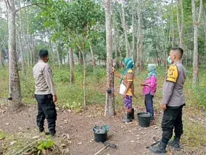 Antisipasi Karhutla, Polsek Rantau Alai Turun Pantau Wilayah Rawan Kebakaran