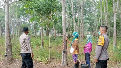 Antisipasi Karhutla, Polsek Rantau Alai Turun Pantau Wilayah Rawan Kebakaran