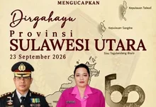 Kapolres Boltim dan Ketua Bhayangkari Cabang Boltim Ucapkan Selamat HUT Sulawesi Utara ke-62
