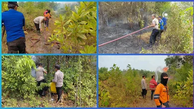 Kapolsek Tanjung Raja Pimpin Langsung Pengecekan Titik Api di Desa Belanti, 1,2 Hektare Lahan Berhasil Dipadamkan