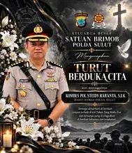 Komandan Batalyon B Pelopor Inuai Brimobda Sulut Ucapkan Belasungkawa Atas Berpulangnya Kabid Humas Polda Sulut, Kombes Steidy Raranta
