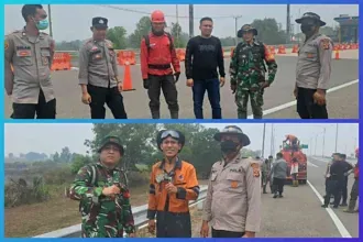 Polres Ogan Ilir melalui Polsek Pemulutan Bersama Tim Gabungan Perkuat Patroli dan Pemadaman Karhutla