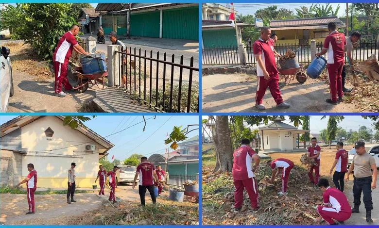Polsek Tanjung Raja Gelar Kurve, Wujudkan Lingkungan Mako dan Asrama yang Bersih