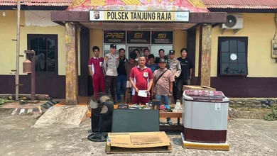 Team Rajawali Polsek Tanjung Raja Ungkap Tiga Kasus Pencurian, Dua Pelaku Dibekuk Beserta Barang Bukti