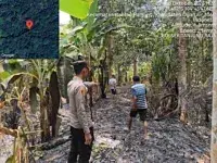 Polsek Tanjung Raja Cek Titik Hotspot di Rantau Panjang, Api Berhasil Dipadamkan