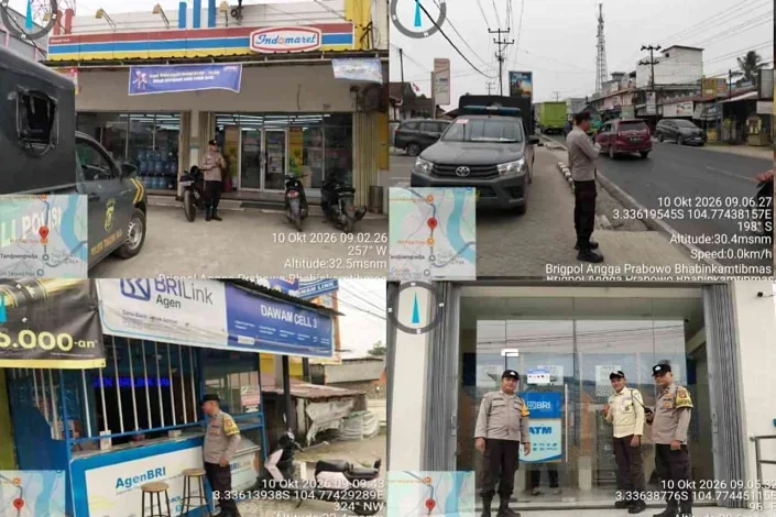 Cegah Kriminalitas di Pusat Keramaian, Polsek Tanjung Raja Gelar KRYD dan Patroli Kamtibmas