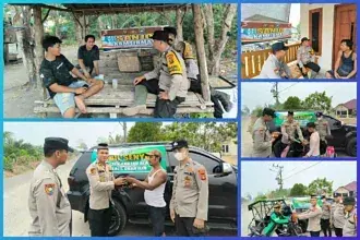 Lewat Sanjo Kamtibmas Hadirkan “Mobil Senyum”, Polsek Rantau Alai Pererat Silaturahmi dan Berbagi dengan Warga