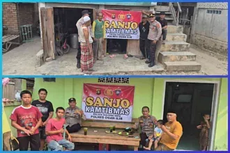 Sanjo Kamtibmas ke Tanjung Atap, Kapolsek Tanjung Batu Ajak Warga Jaga Kamtibmas dan Cegah Karhutla