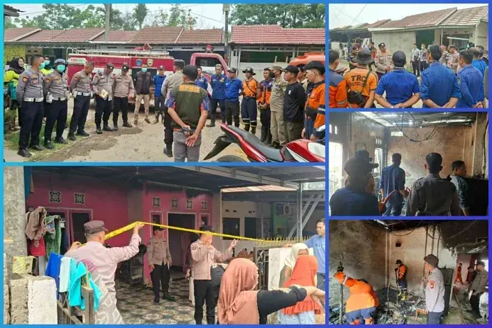 Rumah Warga di Griya Makmur Jaya 7 Terbakar, Polsek Tanjung Raja Bersama Damkar dan BPBD Turun ke Lokasi