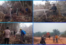 Cegah Munculnya Titik Api Baru, Polsek Indralaya dan Tim Gabungan Perkuat Patroli di Lokasi Karhutla