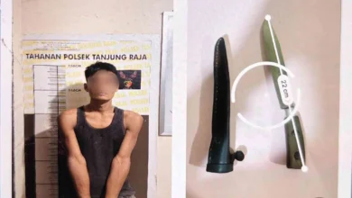 Foto pendukung berita Bawa Pisau Saat Mengamuk di Desa Kotadaro I, Team Rajawali Polsek Tanjung Raja Amankan Pria 46 Tahun