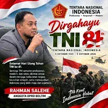 Rahman Salehe, TNI Adalah Benteng Bangsa Pelindung Rakyat Dan Penjaga Kedaulatan Negara