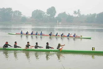 Semarak HUT ke-81 TNI, Kodim 0402/OKI-OI Ikut Meriahkan Lomba Bidar Tradisional Piala Pangdam II/Sriwijaya