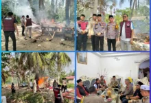 Foto pendukung berita TAK ADA AMPUN! 6 Gubuk Diduga Sarang Narkoba di Serigeni Lama Dibongkar dan Dibakar Polres OKI